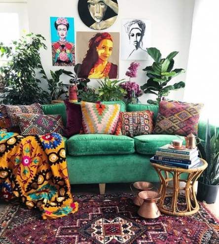 Colorful Boho Style Living Room Décor